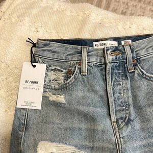 NEW Re/Done high‎ rise 80s long denim shorts